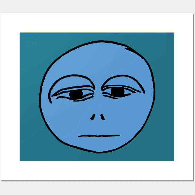 A blue, sad face. Wall Art by Luggnagg